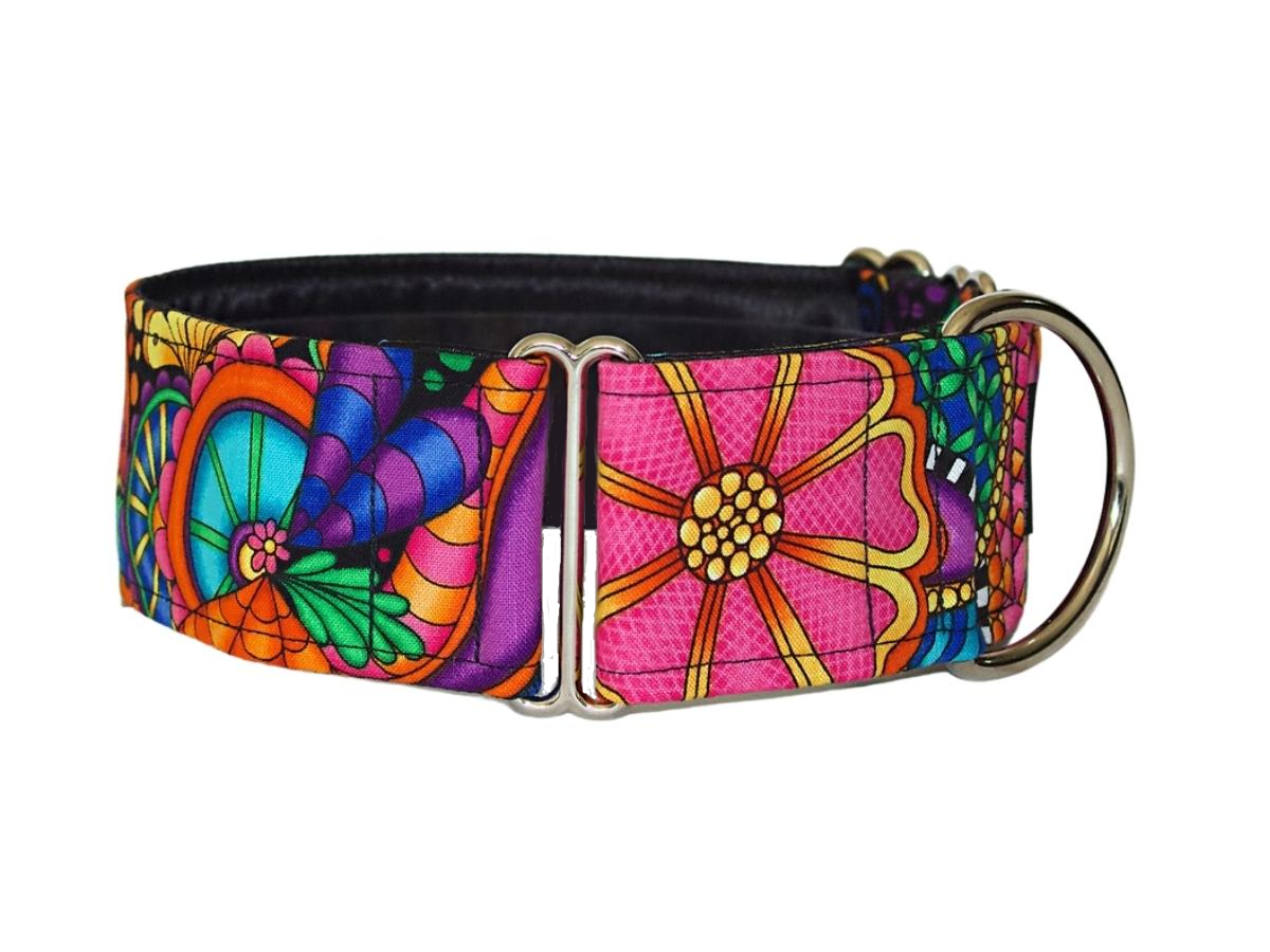 When your pup is feeling funky, this colorful, floral psychedelic number is the perfect accessory!