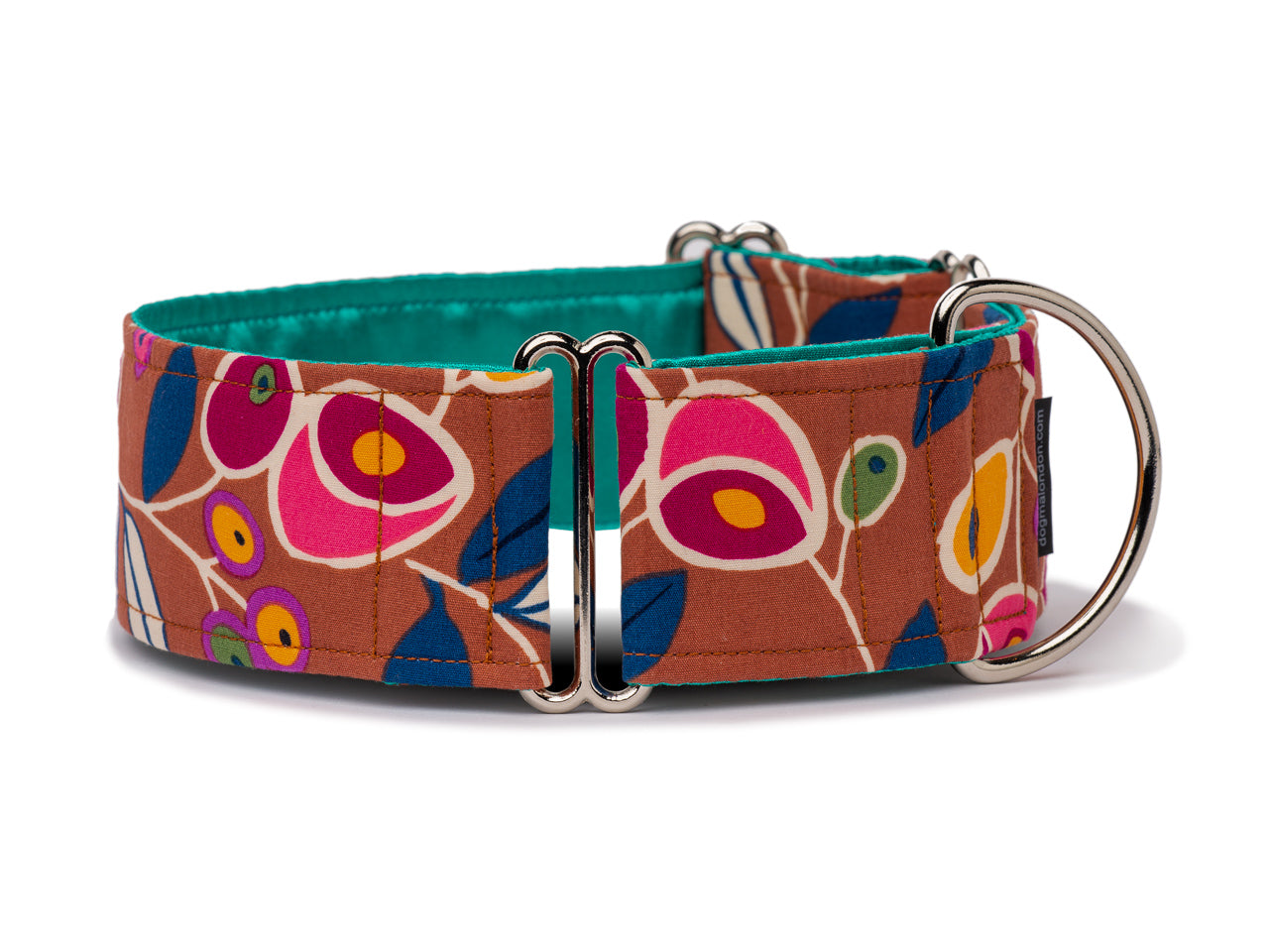 Funky flowers in vivid shades of pink and blue give any pooch a unique style all their own!