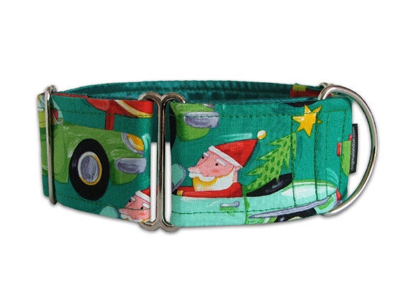 Santa has a cool new ride to deliver all his Christmas goodies in on this funky green number. The perfect accessory for the happening holiday hound!