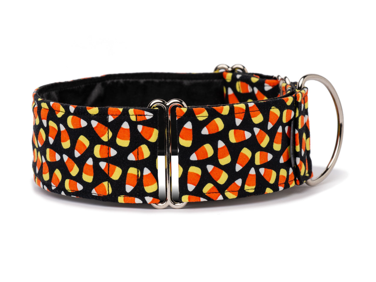 Glow-in-the-dark candy corn makes for a fun Halloween accessory for the stylish hound!