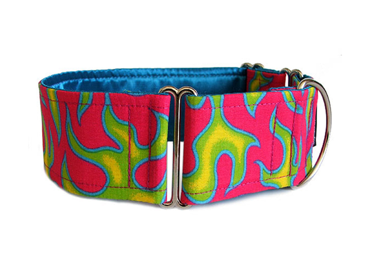 Sizzling green flames on super-hot pink are a hot accessory for your cool pup!