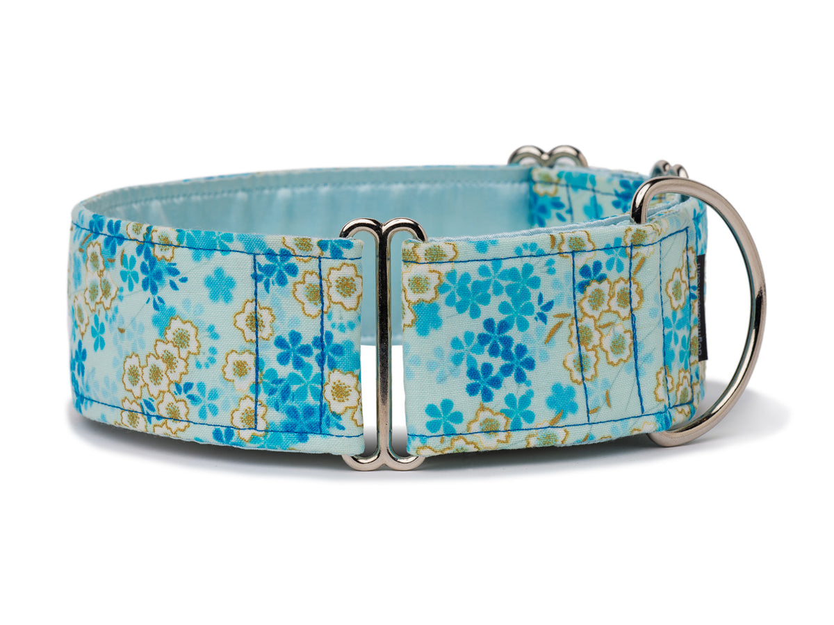 Delicate cherry blossoms in white and blue give any pooch a pretty Asian flair!