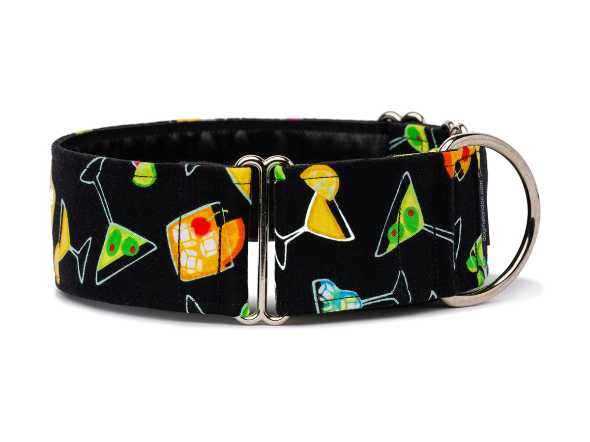 Your party-loving pooch will say "cheers" to this colorful cocktail-covered accessory!