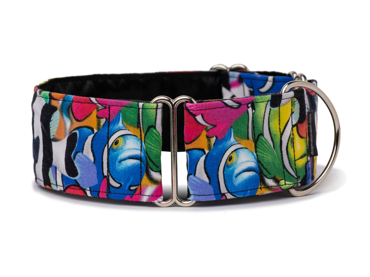 Colorful clown fish add a splash of fun to any pup's wardrobe!