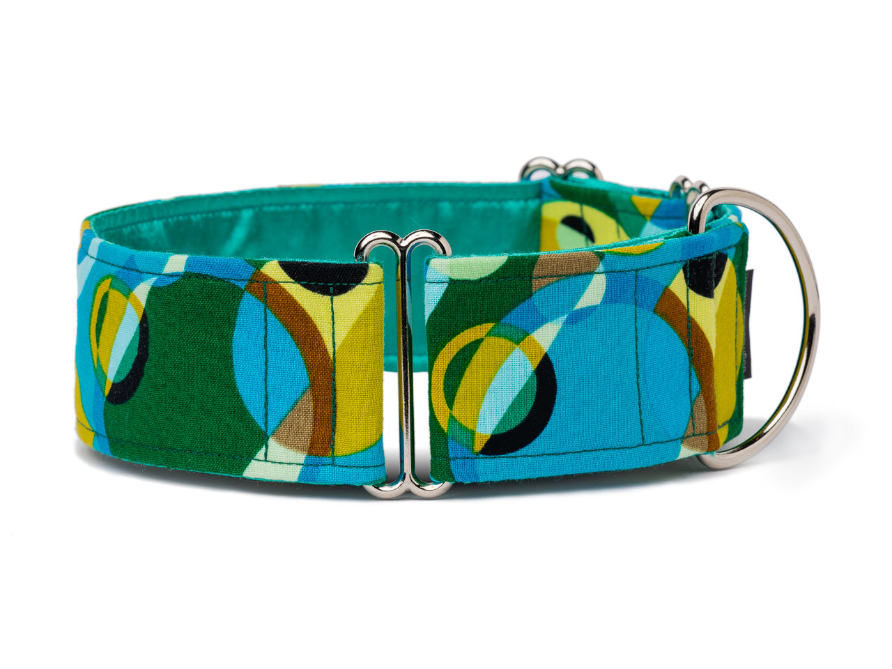 Swirls of blue and green are a sophisticated look for the elegant and refined hound!